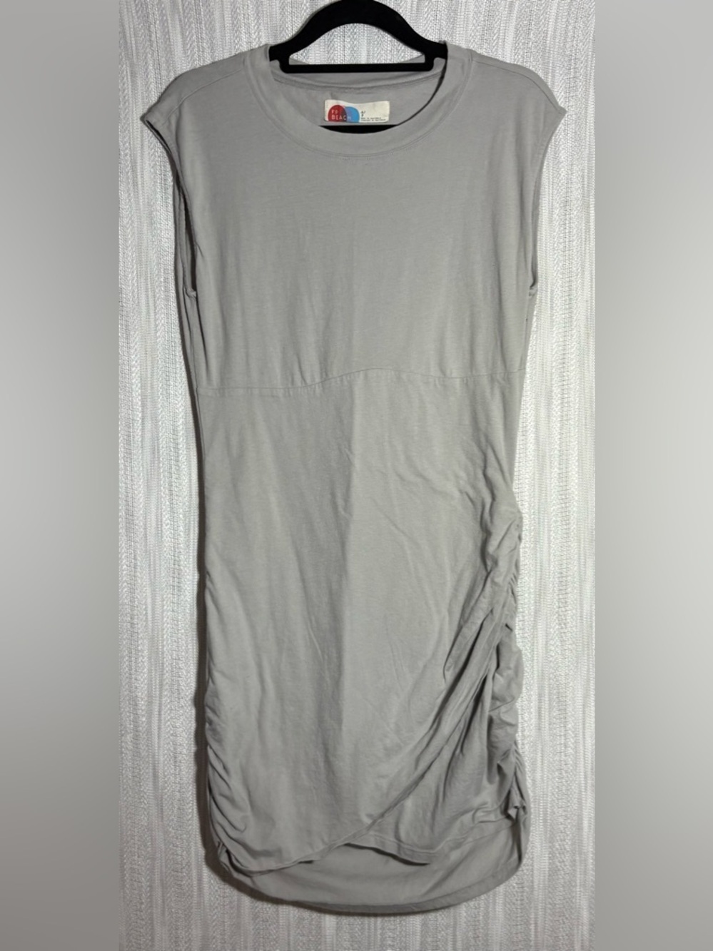 Free People Light Gray Sleeveless Ruched Midi Dress